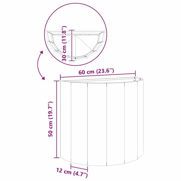 Pflanzkübel Silber 60 x 30 x 50 cm Verzinkter Stahl