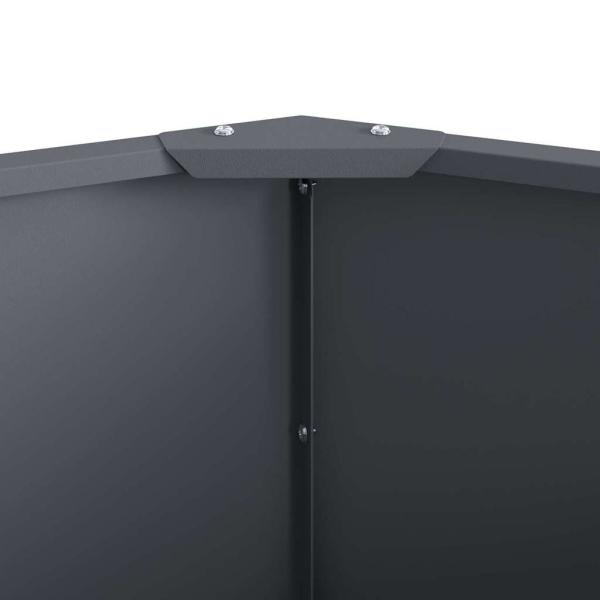 Pflanzkübel Anthrazit 90 x 90 x 35 cm Stahl