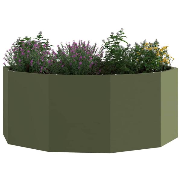Pflanzkübel Olive Grün 90 x 90 x 35 cm Stahl