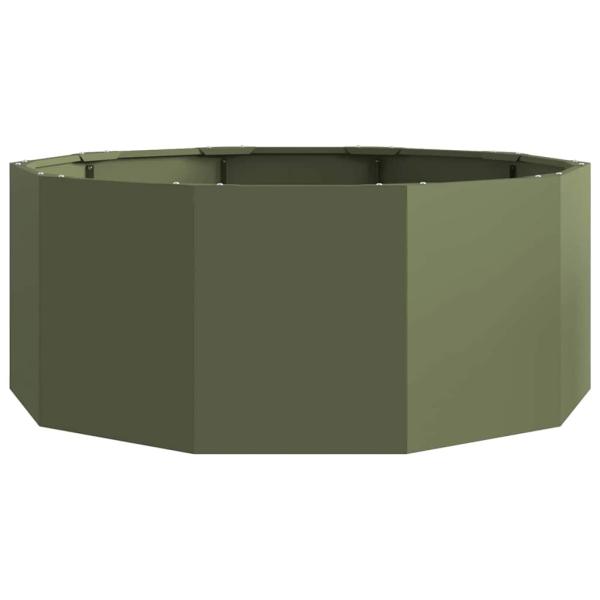 Pflanzkübel Olive Grün 90 x 90 x 35 cm Stahl