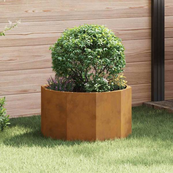 ARDEBO.de - Pflanzkübel Rostig 60 x 60 x 35 cm Wetterfeststahl