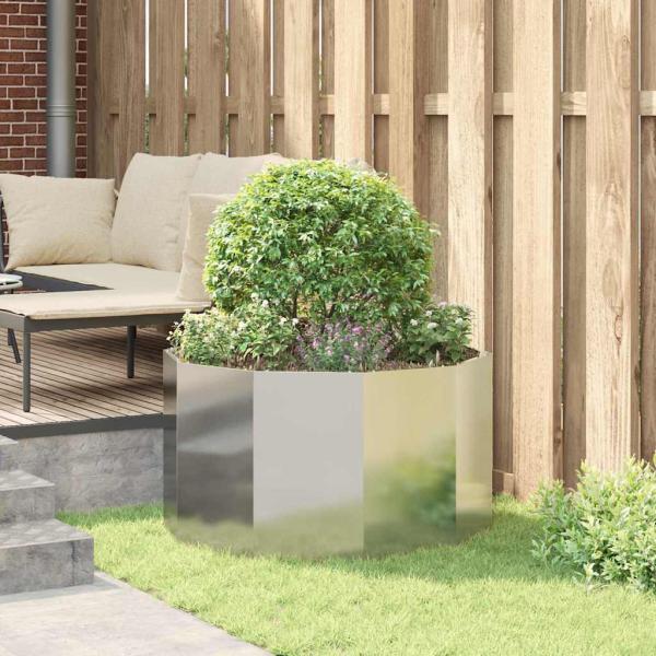 Pflanzkübel Silber 90 x 90 x 50 cm Edelstahl