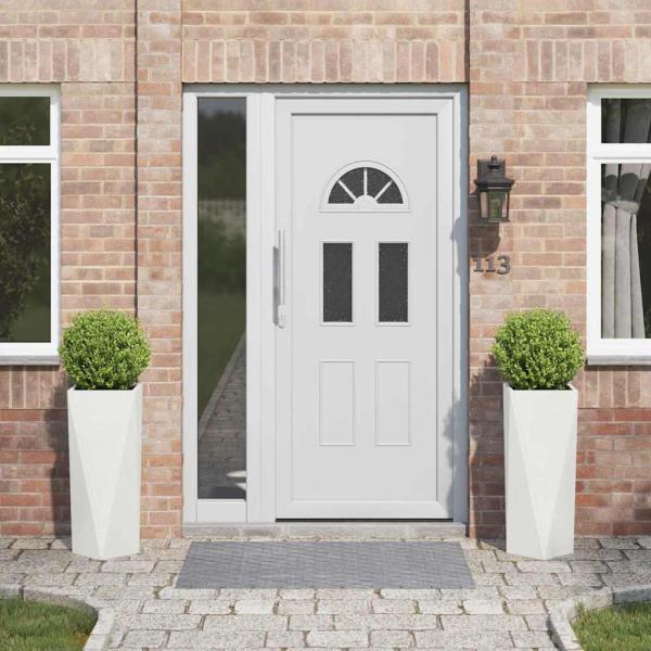 ARDEBO.de - Pflanzkübel 2 pcs Weiß 30 x 30 x 75 cm Stahl