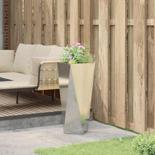 Pflanzkübel Silber 30 x 30 x 75 cm Verzinkter Stahl