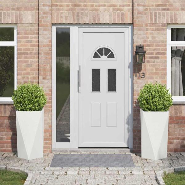 ARDEBO.de - Pflanzkübel 2 pcs Weiß 40 x 40 x 75 cm Stahl