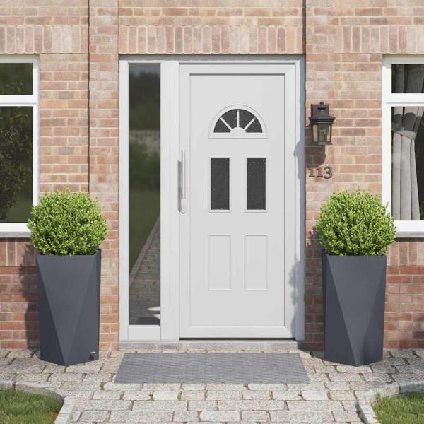 ARDEBO.de - Pflanzkübel 2 pcs Anthrazit 40 x 40 x 75 cm Stahl