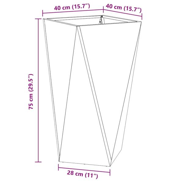Pflanzkübel 2 pcs Olive Grün 40 x 40 x 75 cm Stahl