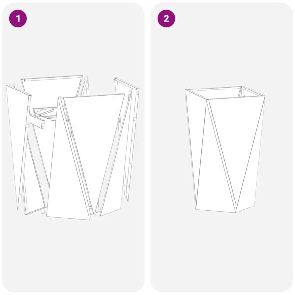 Pflanzkübel 2 pcs Silber 40 x 40 x 75 cm Verzinkter Stahl