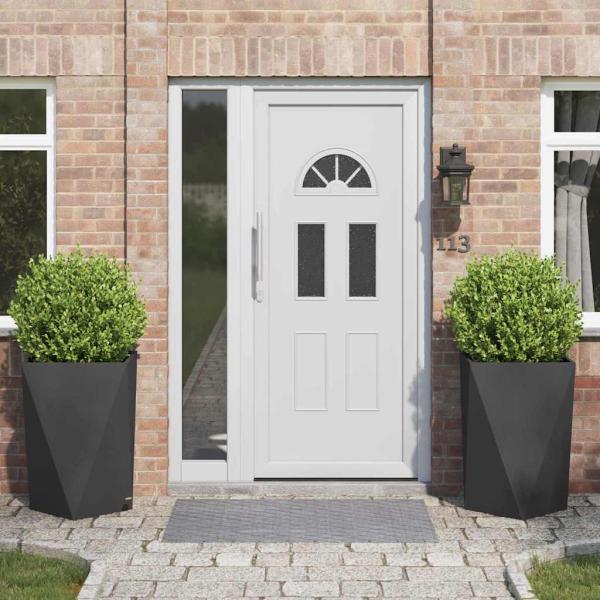 ARDEBO.de - Pflanzkübel 2 pcs Schwarz 50 x 50 x 75 cm Stahl