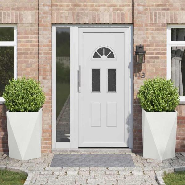 ARDEBO.de - Pflanzkübel 2 pcs Weiß 50 x 50 x 75 cm Stahl