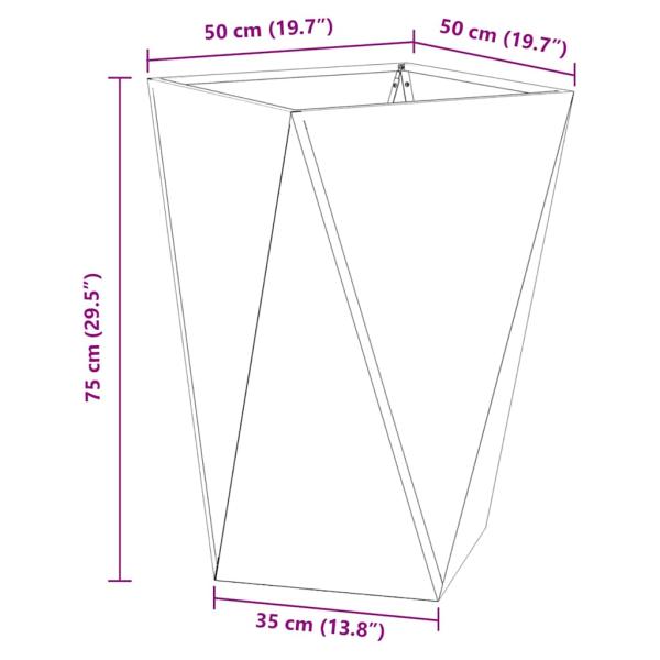 Pflanzkübel 2 pcs Weiß 50 x 50 x 75 cm Stahl