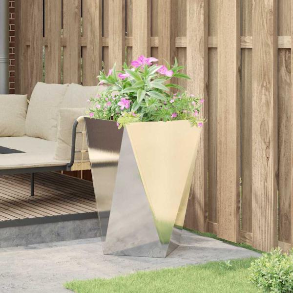 Pflanzkübel Silber 50 x 50 x 75 cm Edelstahl