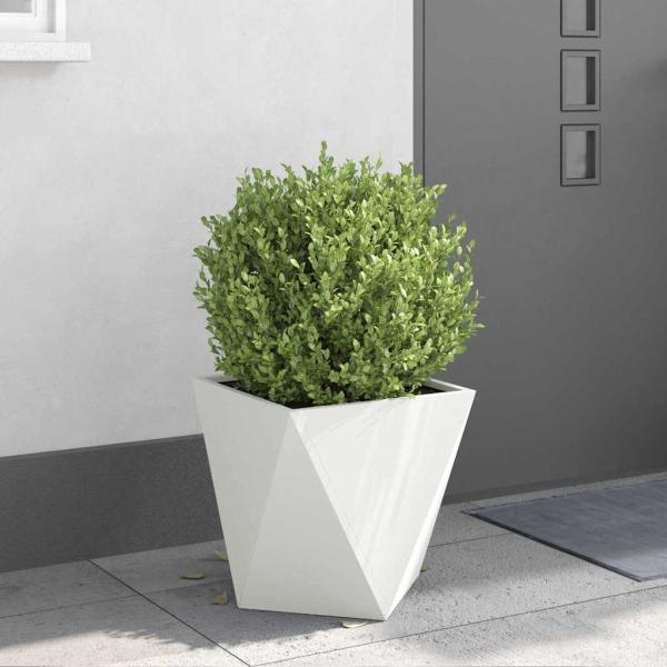 Pflanzkübel 2 pcs Weiß 40 x 40 x 40 cm Stahl