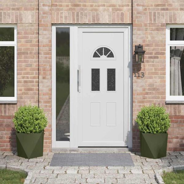 ARDEBO.de - Pflanzkübel 2 pcs Olive Grün 40 x 40 x 40 cm Stahl