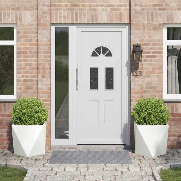 ARDEBO.de - Pflanzkübel 2 pcs Weiß 50 x 50 x 50 cm Stahl