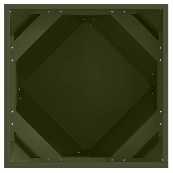 Pflanzkübel 2 pcs Olive Grün 50 x 50 x 50 cm Stahl