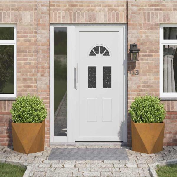 ARDEBO.de - Pflanzkübel 2 pcs Rostig 50 x 50 x 50 cm Wetterfeststahl