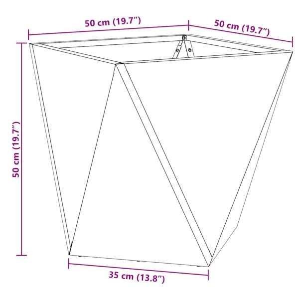 Pflanzkübel 2 pcs Rostig 50 x 50 x 50 cm Wetterfeststahl