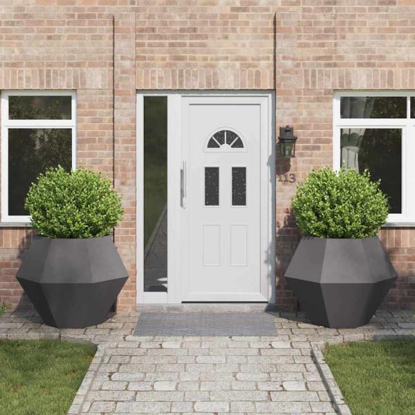 ARDEBO.de - Pflanzkübel 2 pcs Schwarz 100 x 100 x 80 cm Stahl