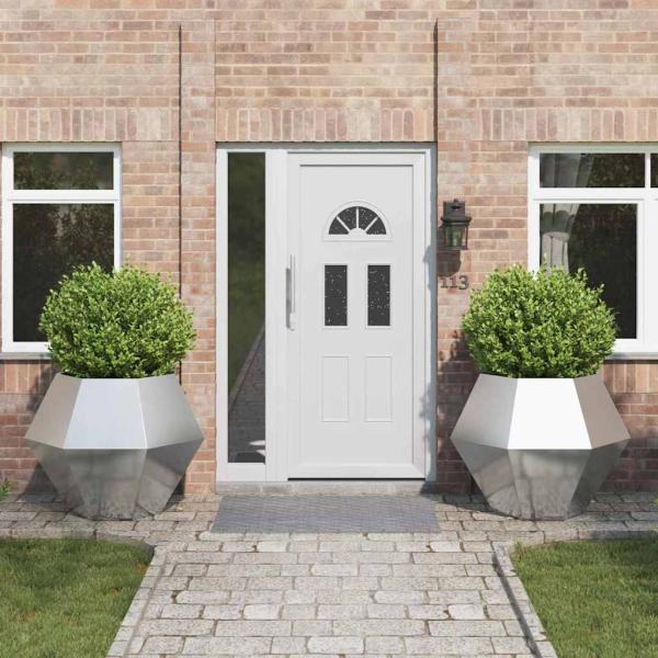 ARDEBO.de - Pflanzkübel 2 pcs Silber 100 x 100 x 80 cm Edelstahl