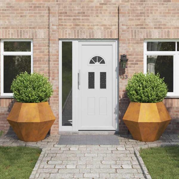 ARDEBO.de - Pflanzkübel 2 pcs Rostig 100 x 100 x 80 cm Wetterfeststahl