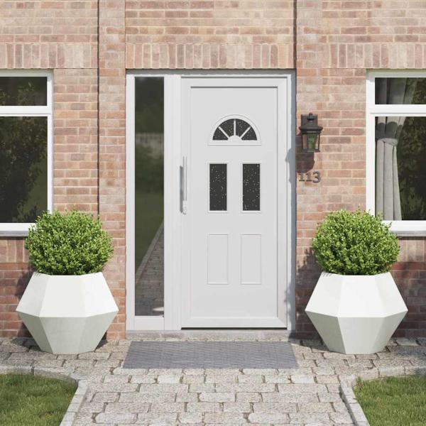 ARDEBO.de - Pflanzkübel 2 pcs Weiß 75 x 75 x 60 cm Stahl