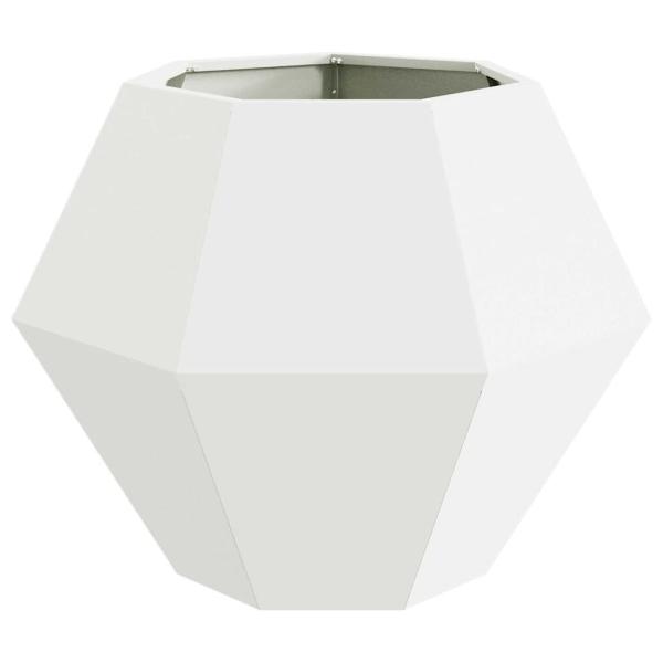 Pflanzkübel 2 pcs Weiß 75 x 75 x 60 cm Stahl