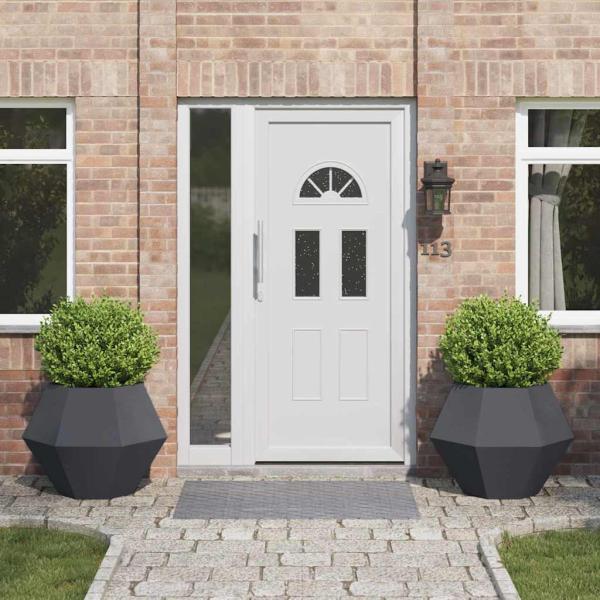 ARDEBO.de - Pflanzkübel 2 pcs Anthrazit 75 x 75 x 60 cm Stahl