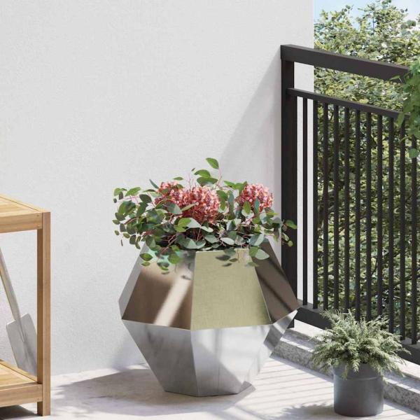 Pflanzkübel Silber 50 x 50 x 40 cm Edelstahl