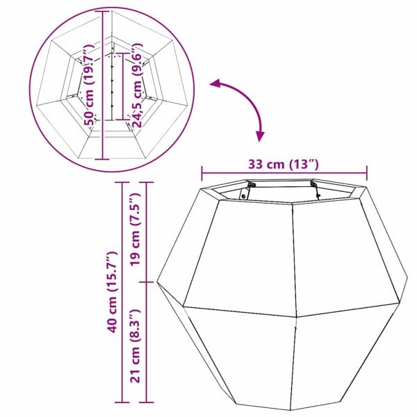 Pflanzkübel 2 pcs Rostig 50 x 50 x 40 cm Wetterfeststahl