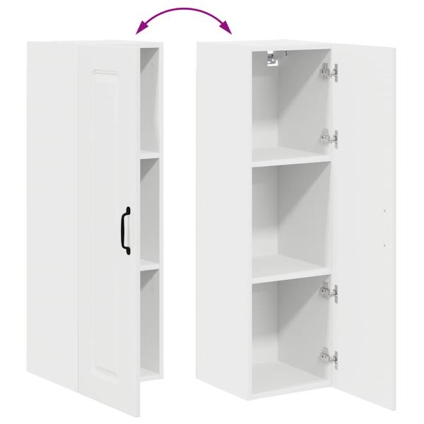 Küchenhängeschrank mit Regal Hochglanz Weiß 30 x 31 x 100 cm