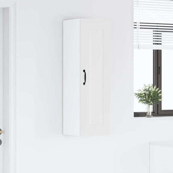 Küchenhängeschrank mit Regal Hochglanz Weiß 30 x 31 x 100 cm