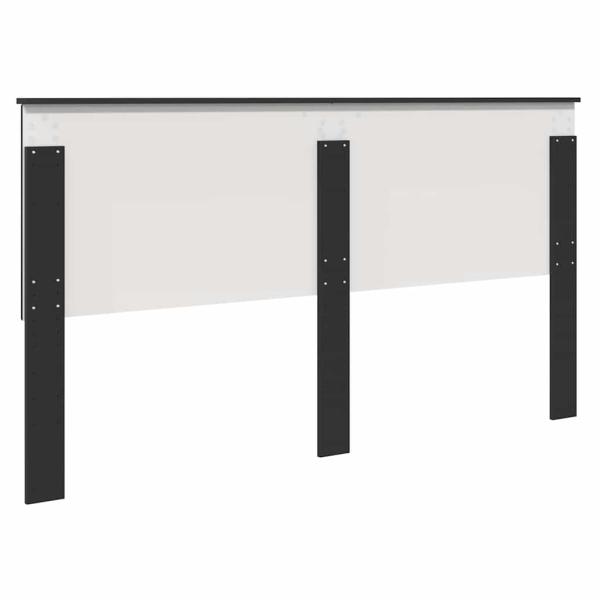 Kopfteil mit Kopfteil Schwarz Eichen-Optik 200 cm Holzwerkstoff