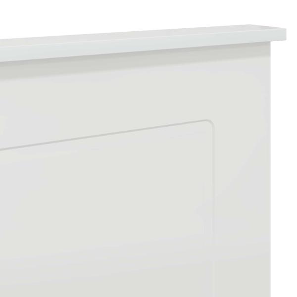 Kopfteil mit Kopfteil Glänzend Weiß 200 cm Holzwerkstoff