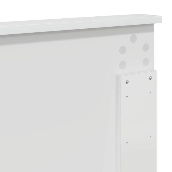 Kopfteil mit Kopfteil Glänzend Weiß 200 cm Holzwerkstoff