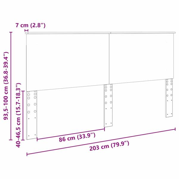 Kopfteil mit Kopfteil Geräucherte Eiche 200 cm Holzwerkstoff