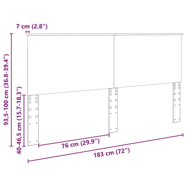 Kopfteil Geräucherte Eiche 100 cm Holzwerkstoff