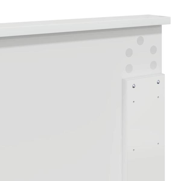 Kopfteil mit Kopfteil Glänzend Weiß 140 cm Holzwerkstoff