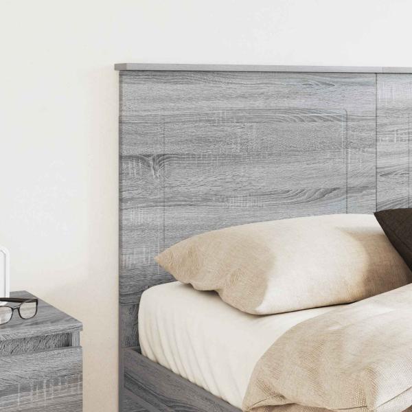 ARDEBO.de - Kopfteil mit Kopfteil Graues Sonoma 135 cm Holzwerkstoff