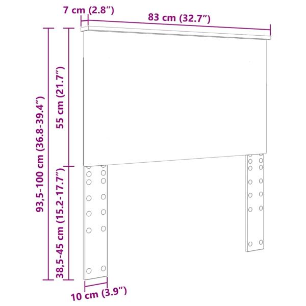 Kopfteil mit Kopfteil Altholz 80 cm Holzwerkstoff