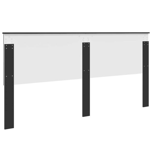 Kopfteil mit Kopfteil Schwarz Eichen-Optik 200 cm Holzwerkstoff