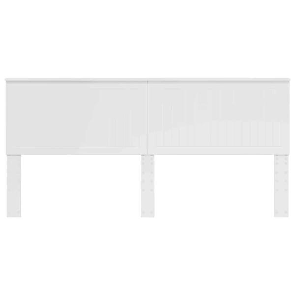 Kopfteil mit Kopfteil Glänzend Weiß 200 cm Holzwerkstoff