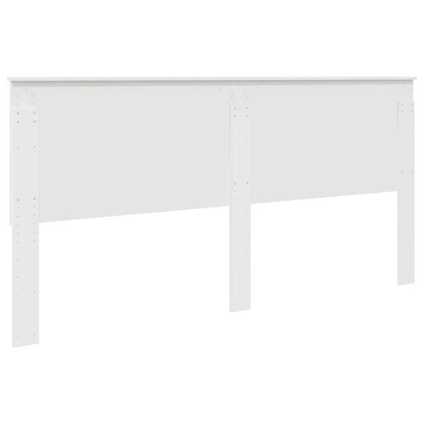 Kopfteil mit Kopfteil Glänzend Weiß 200 cm Holzwerkstoff
