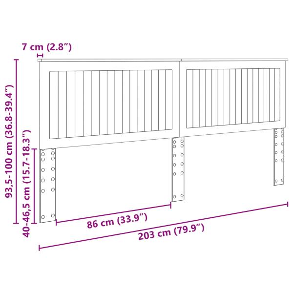 Kopfteil mit Kopfteil Graues Sonoma 200 cm Holzwerkstoff
