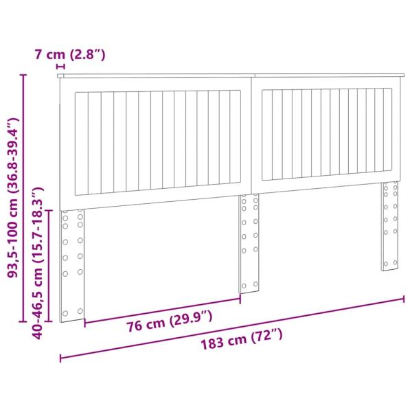 Kopfteil mit Kopfteil Weiß 180 cm Holzwerkstoff