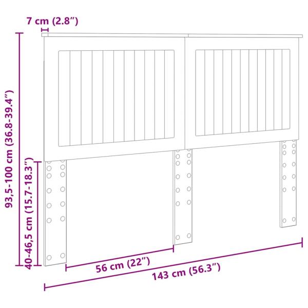 Kopfteil mit Kopfteil Sonoma-Eiche 140 cm Holzwerkstoff
