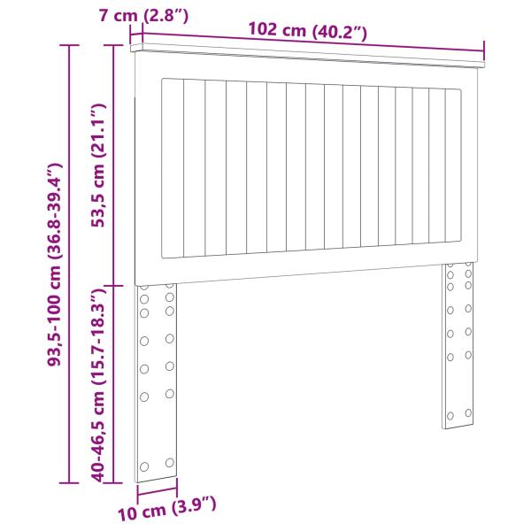 Kopfteil mit Kopfteil Glänzend Weiß 100 cm Holzwerkstoff
