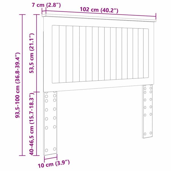 Kopfteil mit Kopfteil Braun Eichen-Optik 100 cm Holzwerkstoff