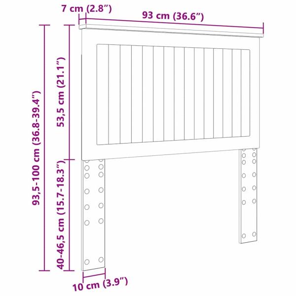 Kopfteil mit Kopfteil Braun Eichen-Optik 90 cm Holzwerkstoff