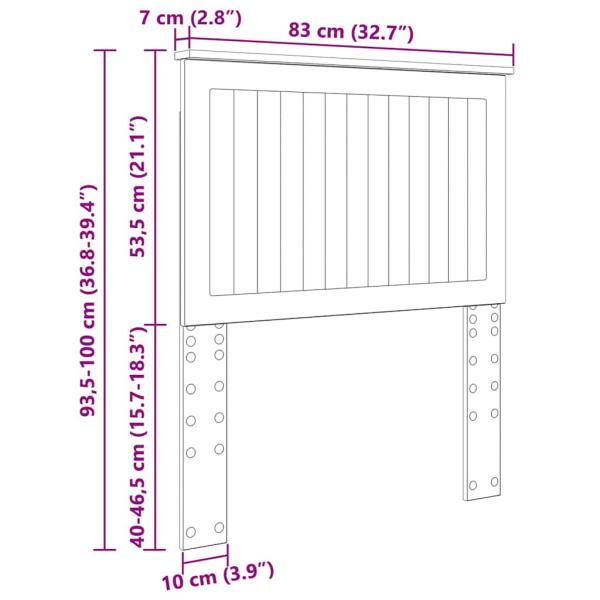 Kopfteil mit Kopfteil Sonoma-Eiche 80 cm Holzwerkstoff